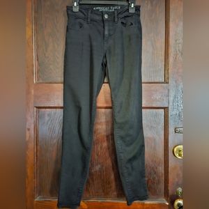 American Eagle Black Super Stretch Jeggings - Size 0